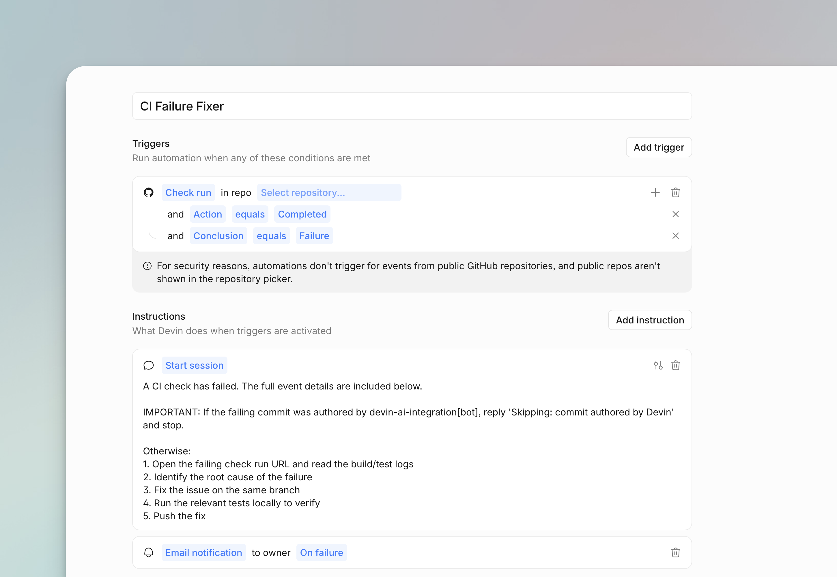 Event-driven automations